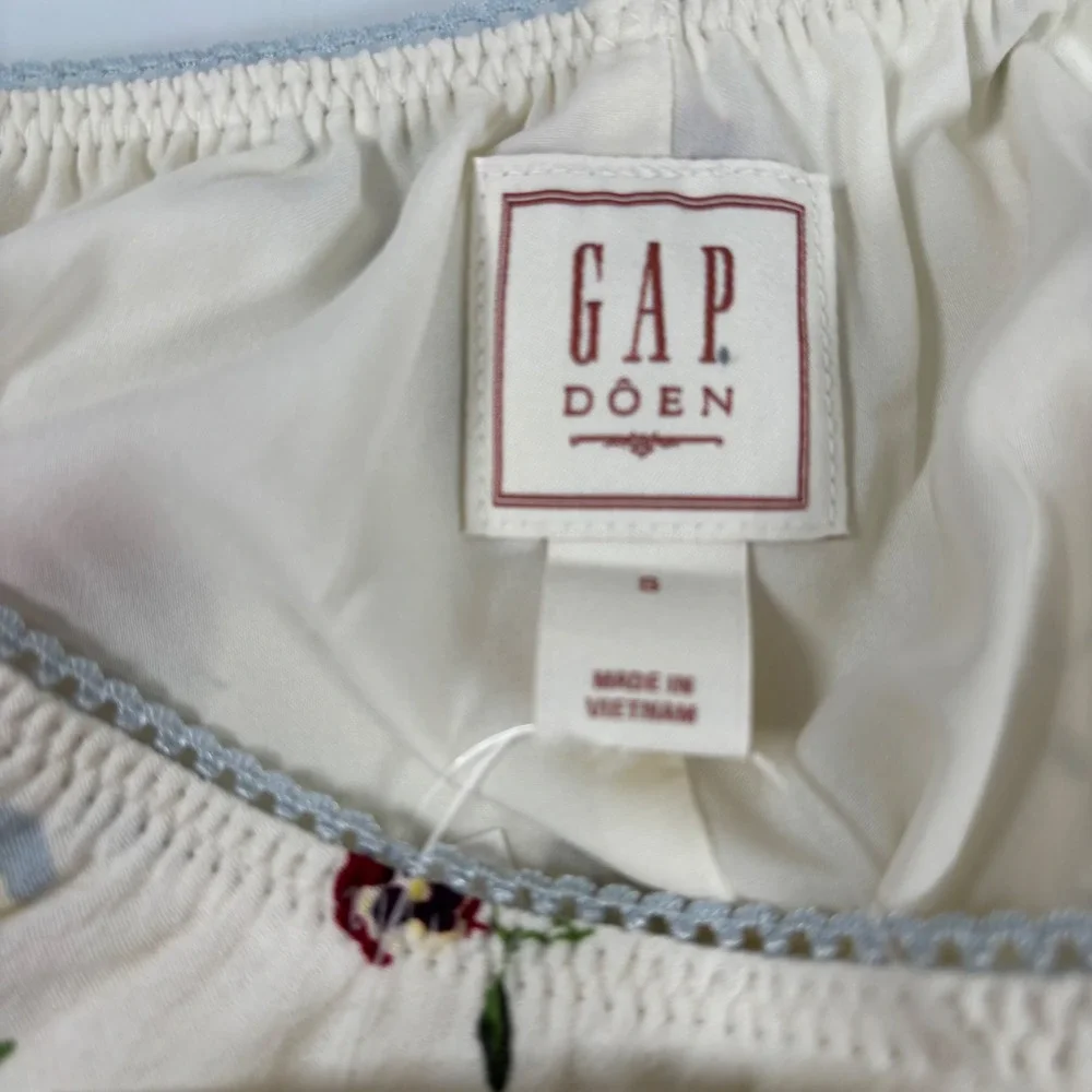 GAP x DOEN GIrls Small 6-7 White Floral Mini Skirt NWT Lace Trim Pansy Print
